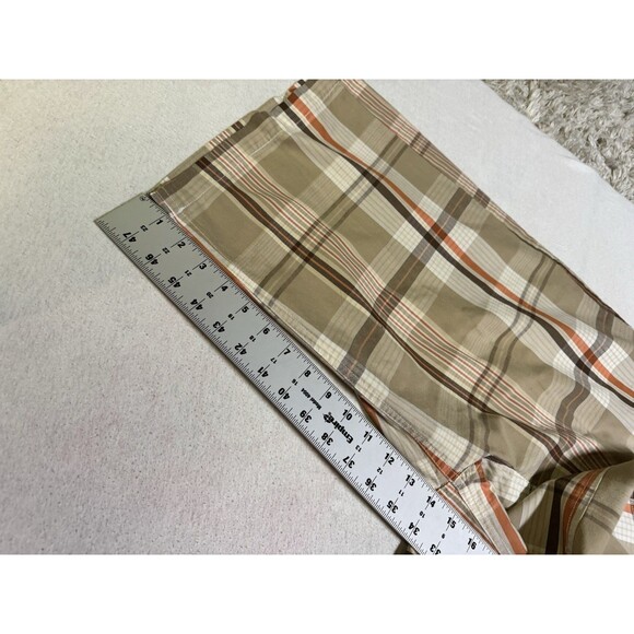 Y2K Southpole Shorts Mens 34 Plaid Orange Lightweight Hip Hop Streetwear Baggy - Picture 7 of 8